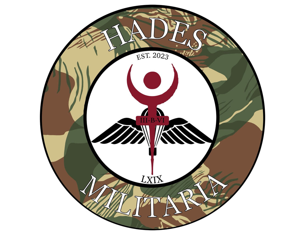 Hades Militaria Logo T-shirt - Rhodesian Brushstroke Camouflage
